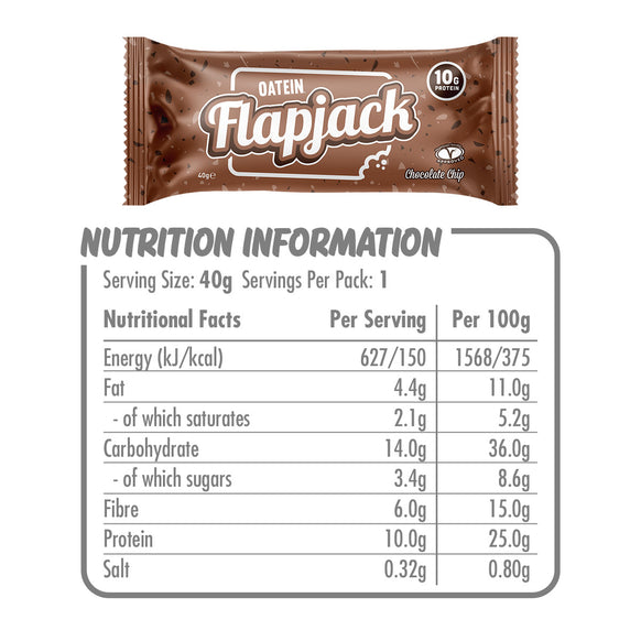 Oatein Flapjack - Chocolate Chip - Nutrition Information